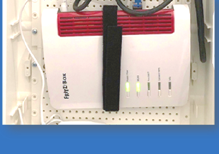 Router mounted in the media cabinet